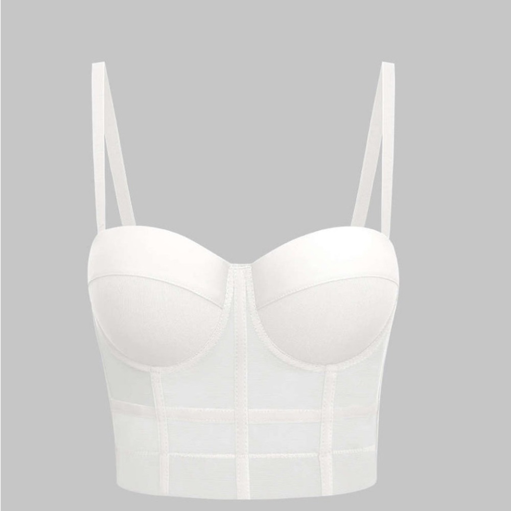 Chic White Crop Bustier Top